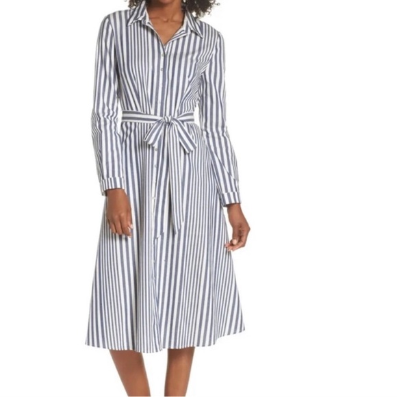 Felicity & Coco Rachel Striped Shirtdress Size Small - Picture 1 of 7